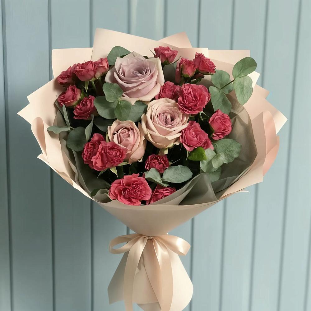 Букет цветов из: Гвоздики и Розы в Лотошино