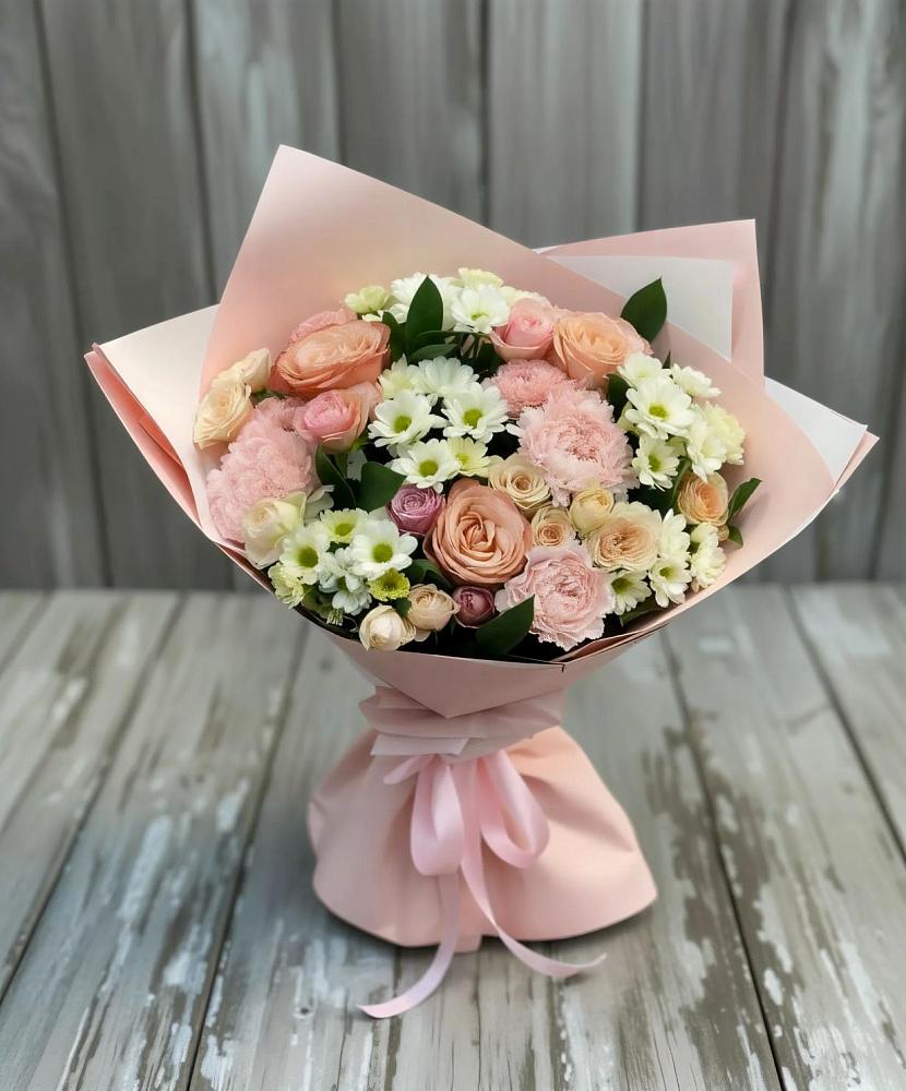 Букет цветов из: Гвоздики, Розы и Хризантемы в Лотошино