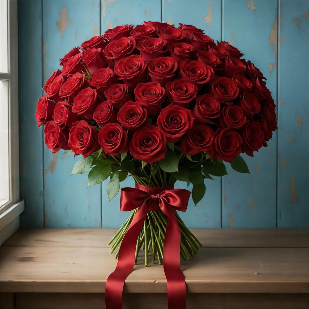 Букет Красные розы Блэк Меджик в Лотошино