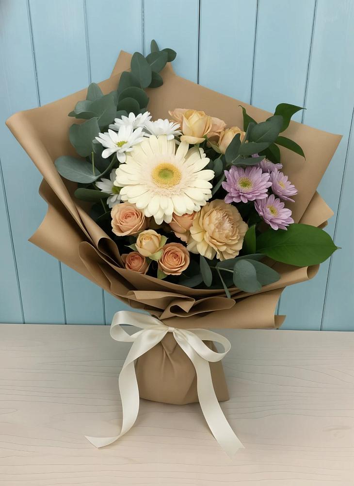 Букет цветов из: Герберы и Хризантемы в Лотошино