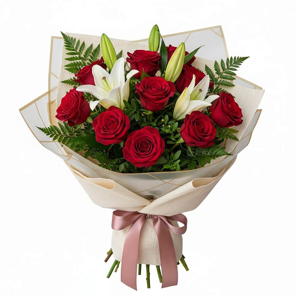 Букет цветов из: Лилии и Розы в Лотошино