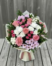 Букет цветов из:  Альстромерии, Гвоздики, Розы и Хризантемы #REPLACE_PRED# Лотошино