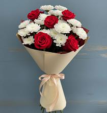Букет цветов из:  Розы и Хризантемы в Лотошино