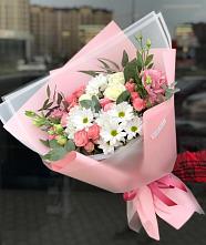 Букет цветов из:  Розы, Лизиантусы и Хризантемы в Лотошино