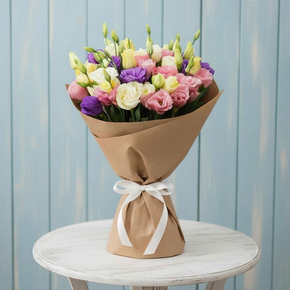 Букет цветов из: Лизиантусы в Лотошино