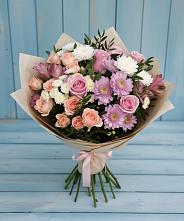 Букет цветов из:  Хризантемы, Розы и Альстромерии #REPLACE_PRED# Лотошино