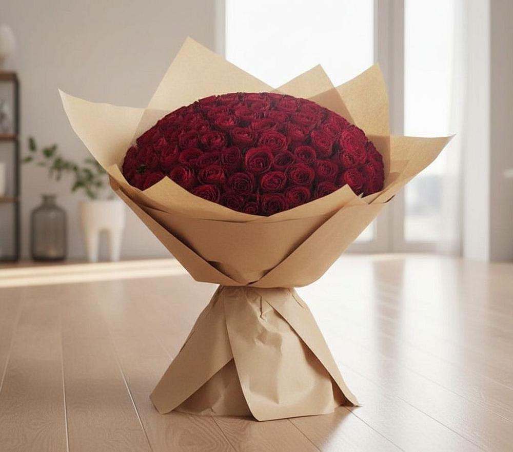 Букет 101 Красная роза в Лотошино