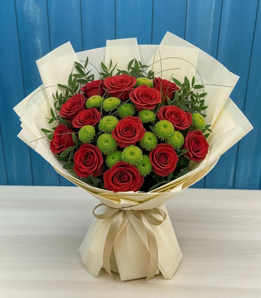 Букет цветов из: Розы и Хризантемы в Лотошино