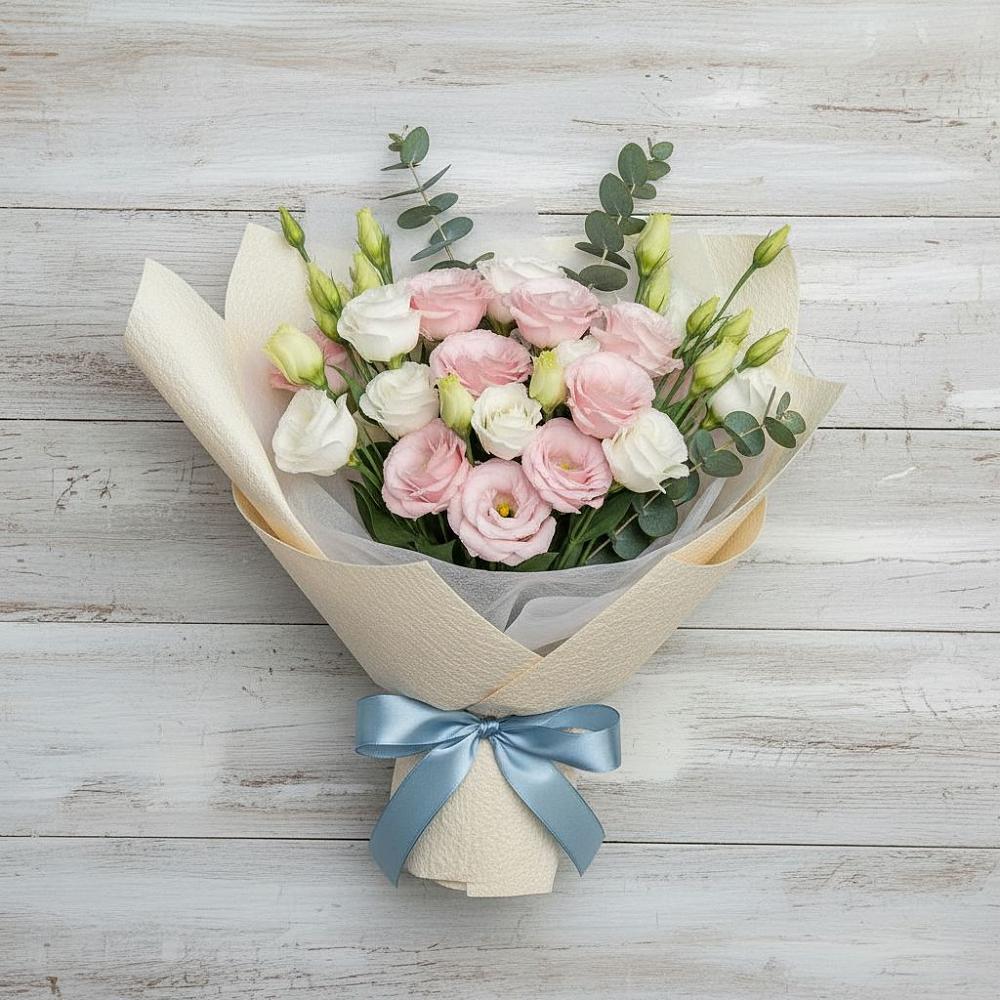 Букет цветов из: Лизиантусы в Лотошино